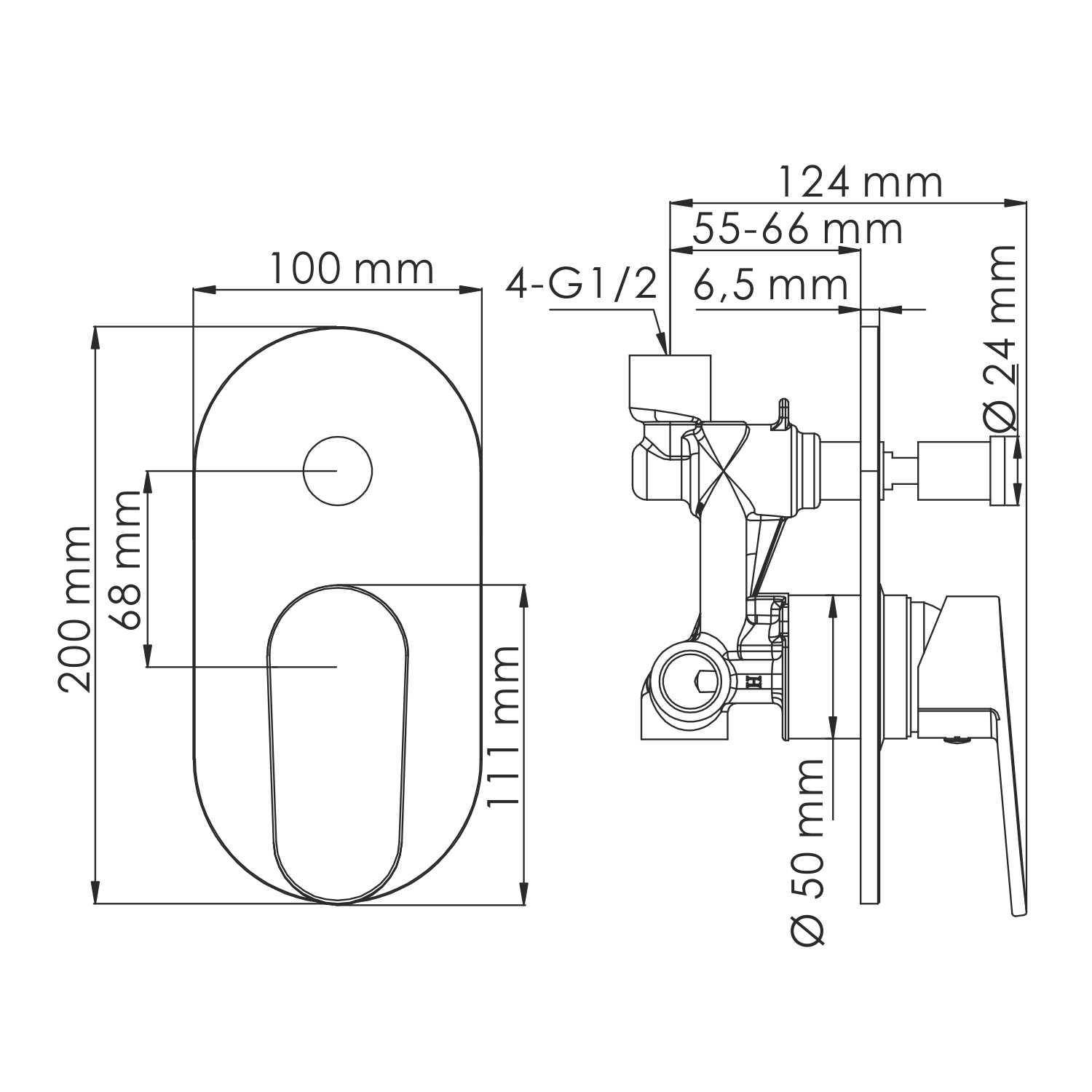 5361 Donau Смеситель для ванны и душа WasserKRAFT Donau 5300  - Вид №2