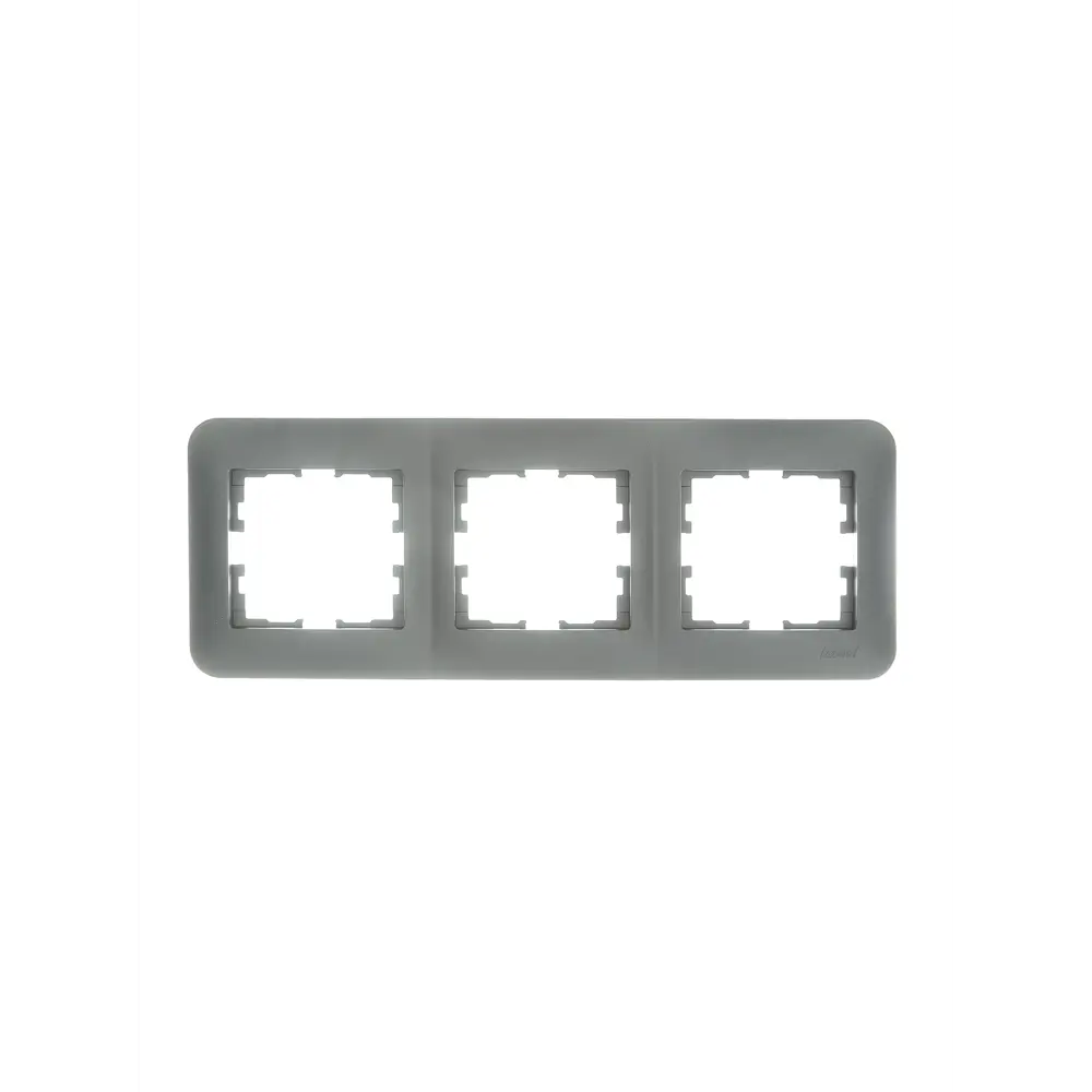 Рамка для розеток и выключателей Lezard Asti 3 поста горизонтальная цвет платина STLM-2118841