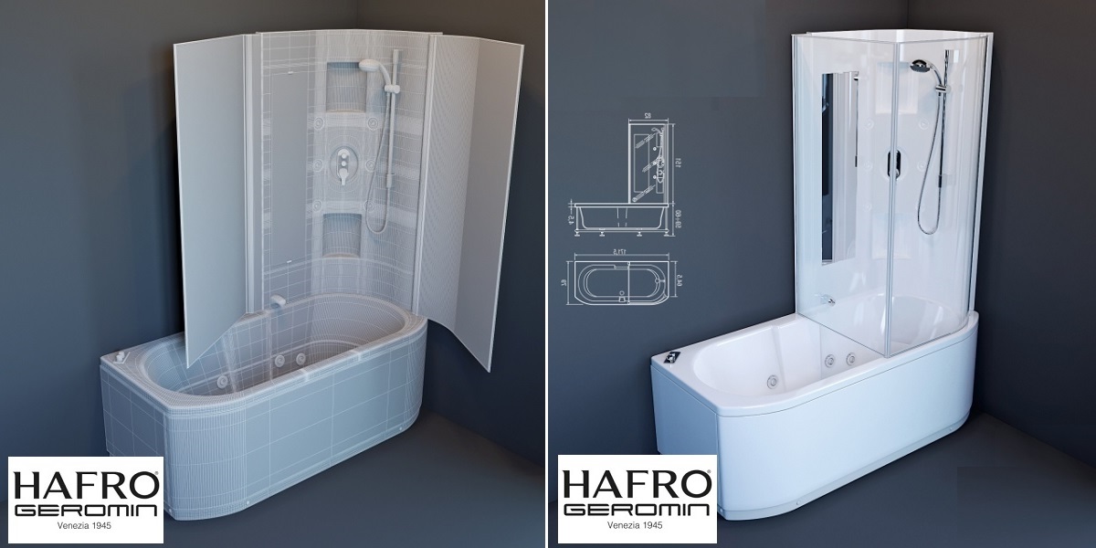 Ванна с душевой кабиной Duo Box 170 см 3DUA1D2 Gruppo Geromin - Вид №1