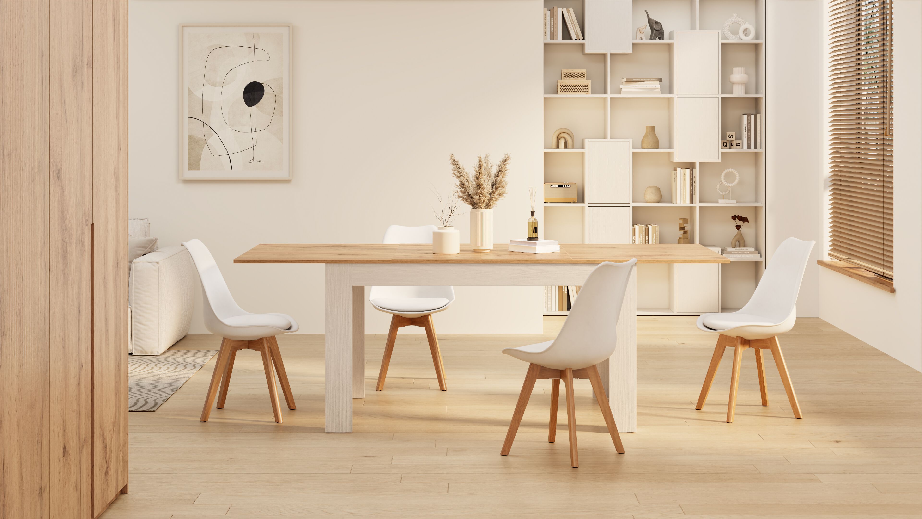 Прямоугольный выдвижной стол для кухни в меламине Mobili Fiver Easy ARCH-00064718 - Вид №3