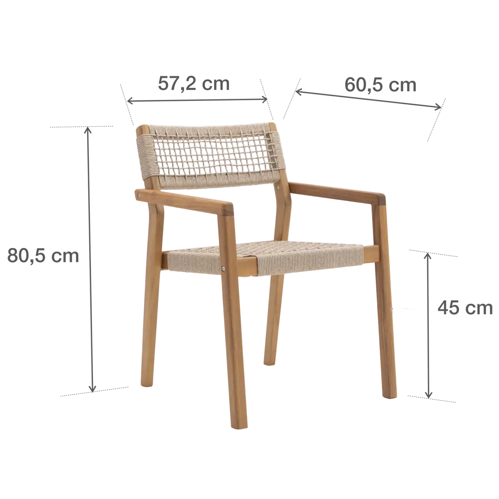 Кресло садовое Naterial Oasis 57x61x81 см акация цвет дерево 2 шт STLM-2014332 - Вид №20