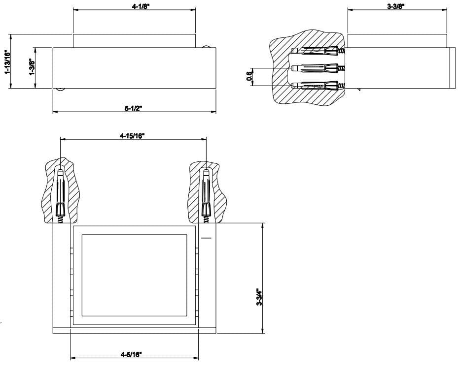 Настенная мыльница из латуни и смолы Gessi прямоугольник ARCH-00091230 - Вид №1