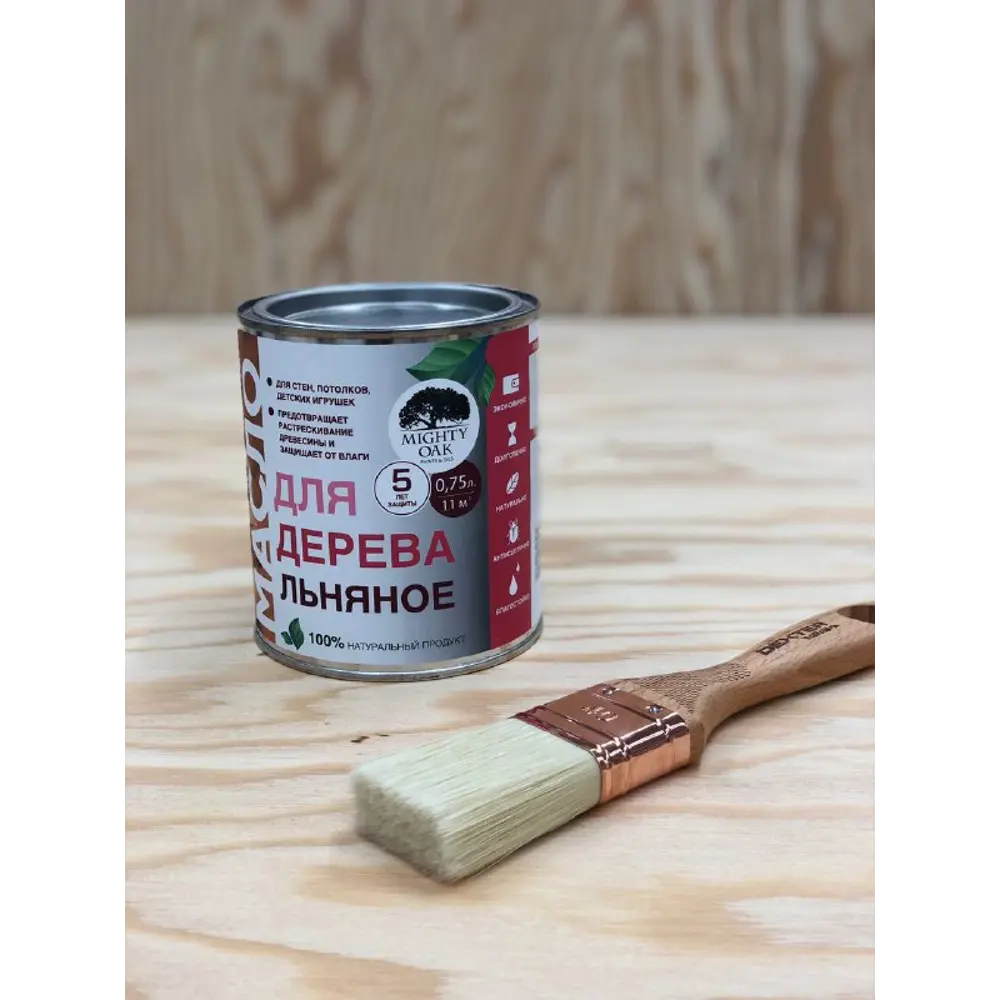 Натуральное льняное масло MIGHTY OAK для защиты дерева 82767806 STLM-0035715 - Вид №3
