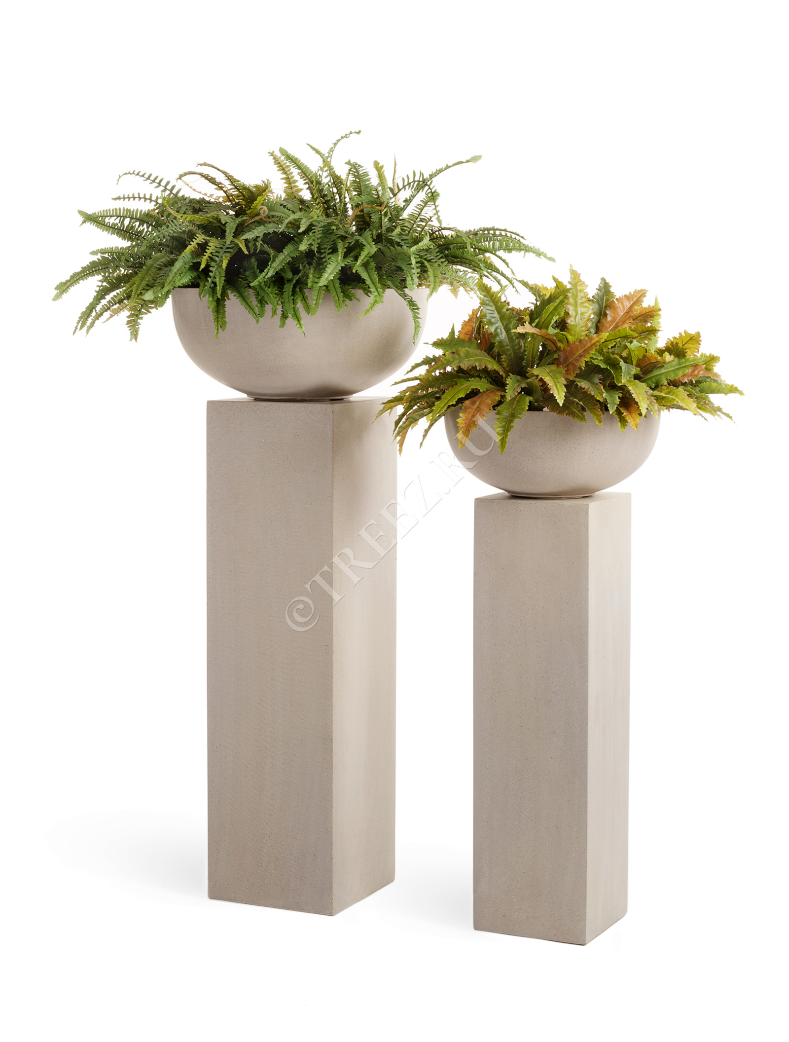 41.3317-02-007-BE-120 Кашпо  Effectory - серия Beton - Колонна - Белый песок Цветочная коллекция  - Вид №6