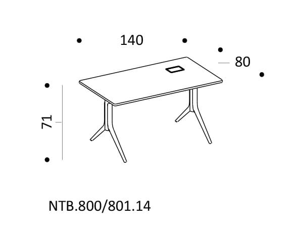 Прямоугольный рабочий стол с регулируемой высотой ICF NoTable ARCH-00074501 - Вид №2