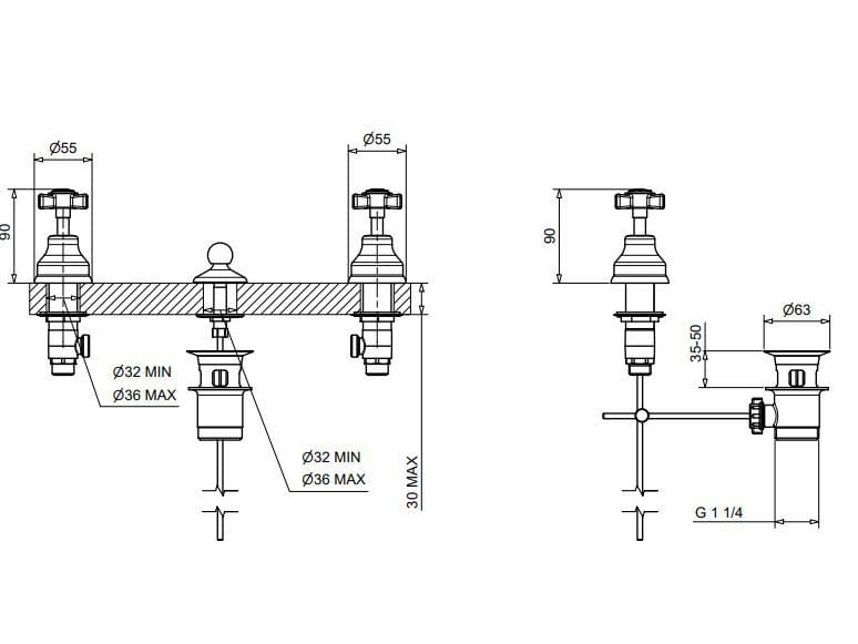 Смеситель для биде из хромированной латуни Bugnatese PRINCETON ARCH-00041046 - Вид №1