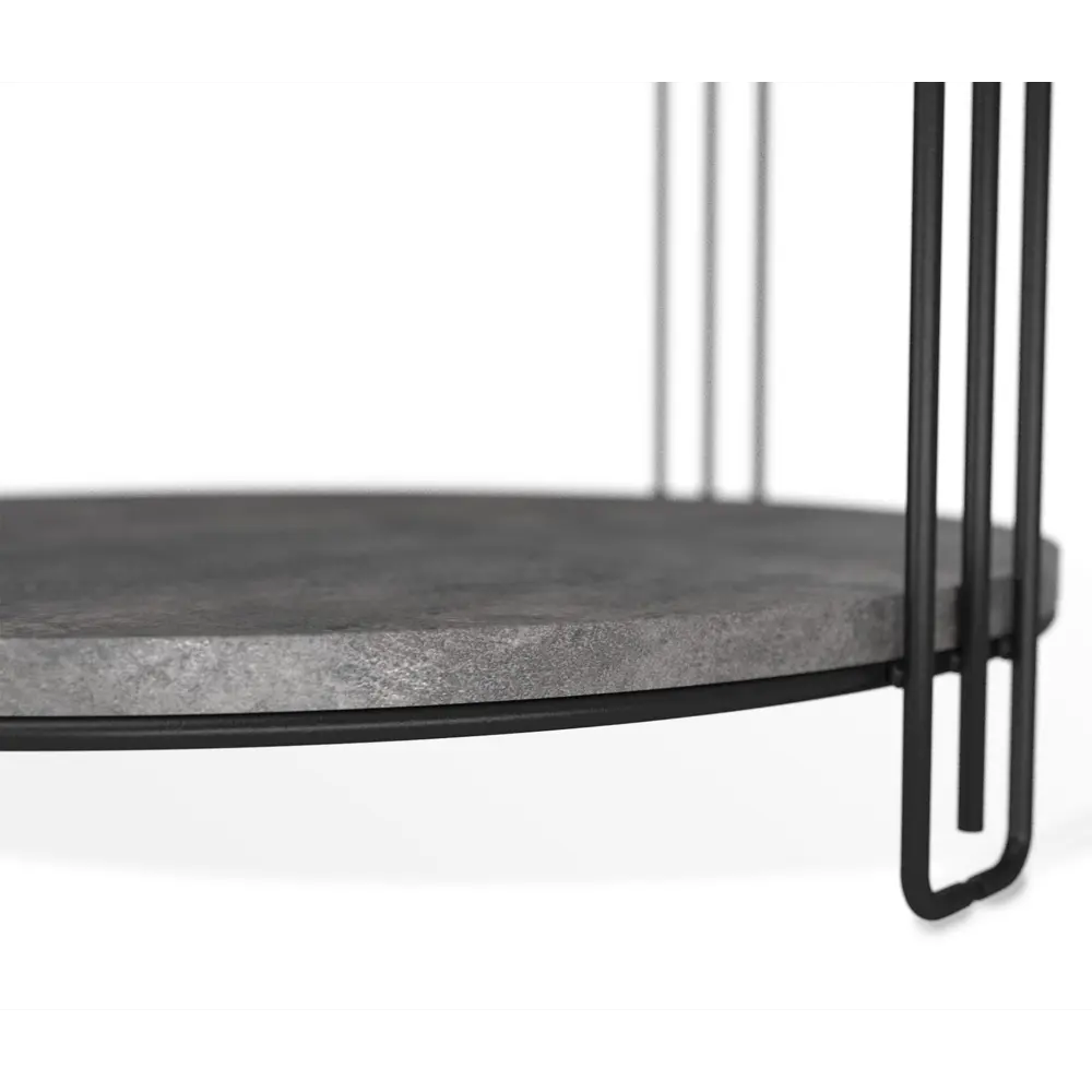 Столик журнальный круглый 49.5x49.5 см серый/черный Sheffilton STLM-2124364 - Вид №2