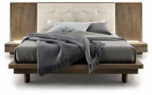 Huppé Кровать со встроенными прикроватными тумбочками с тафтинговым изголовьем Surface 25602-01/25802-01-eu