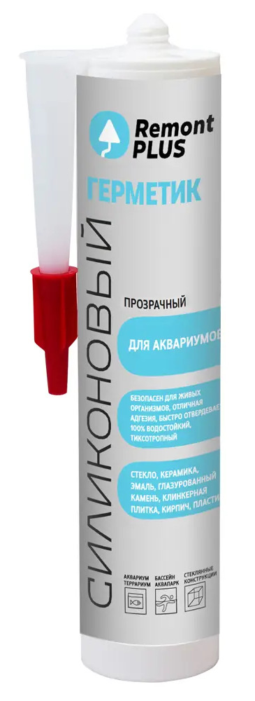 88747640 Герметик силиконовый Remont PLUS для аквариума уксусный прозрачный 290 мл STLM-0858717