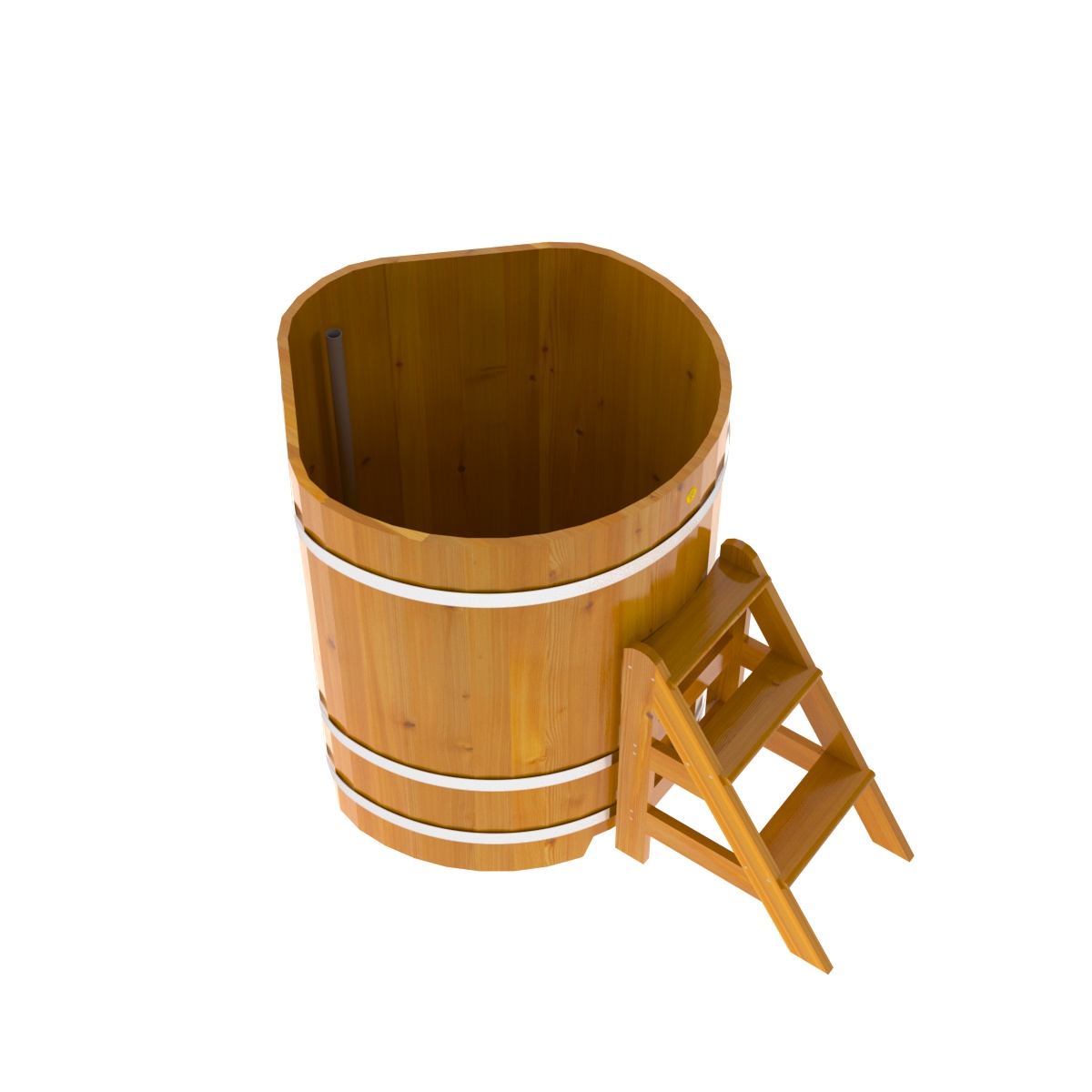 2306 Купель угловая из лиственницы Рустик 1,03х1,03х1,2 натуральная Alyarus  - Вид №2