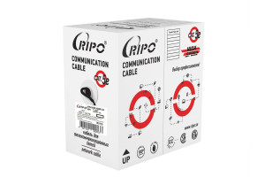 16790905 Кабель , витая пара LAN интернет кабель UTP4 CAT5E 24AWG Cu outdoor уличный с тросом 001-112018 Ripo