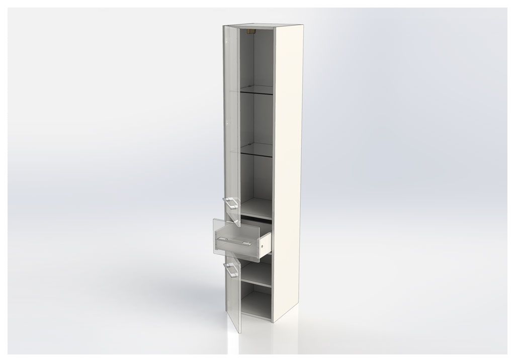 Шкаф-пенал для ванной Aquanet Августа 35 дуб сонома 00210017 - Вид №3