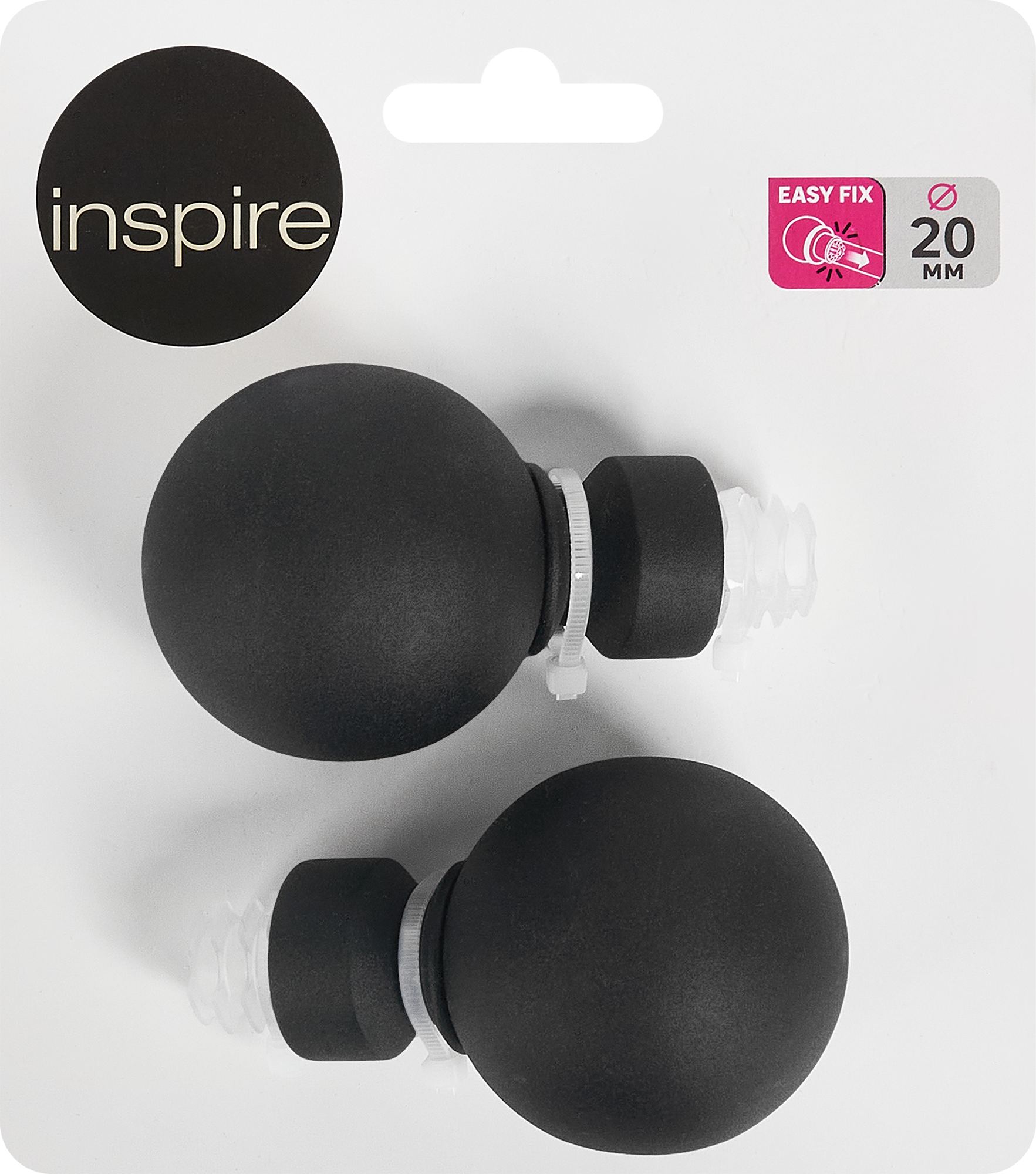 Наконечник для карниза INSPIRE металлический черный матовый 20 см 85186736 STLM-0059646 - Вид №1