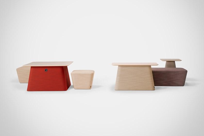 Offecct Квадратный журнальный столик из дерева и ткани Osaka sun-id-1350609 - Вид №5