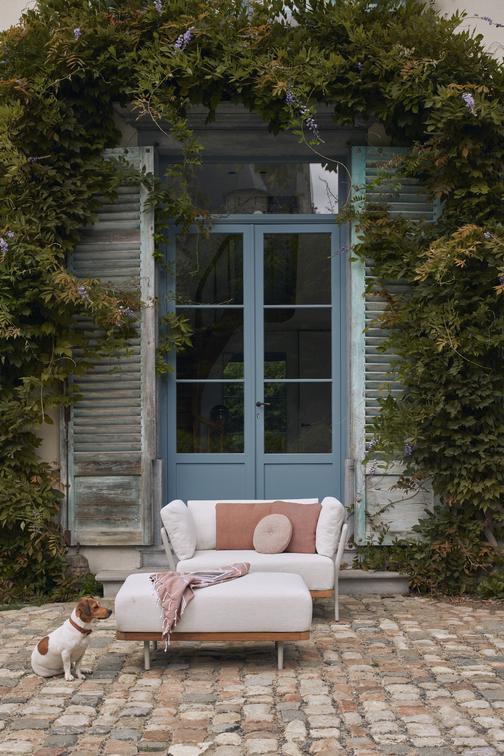 Большая подставка для ног / подставка для отдыха кремень teak Manutti Flex MNST507 - Вид №1