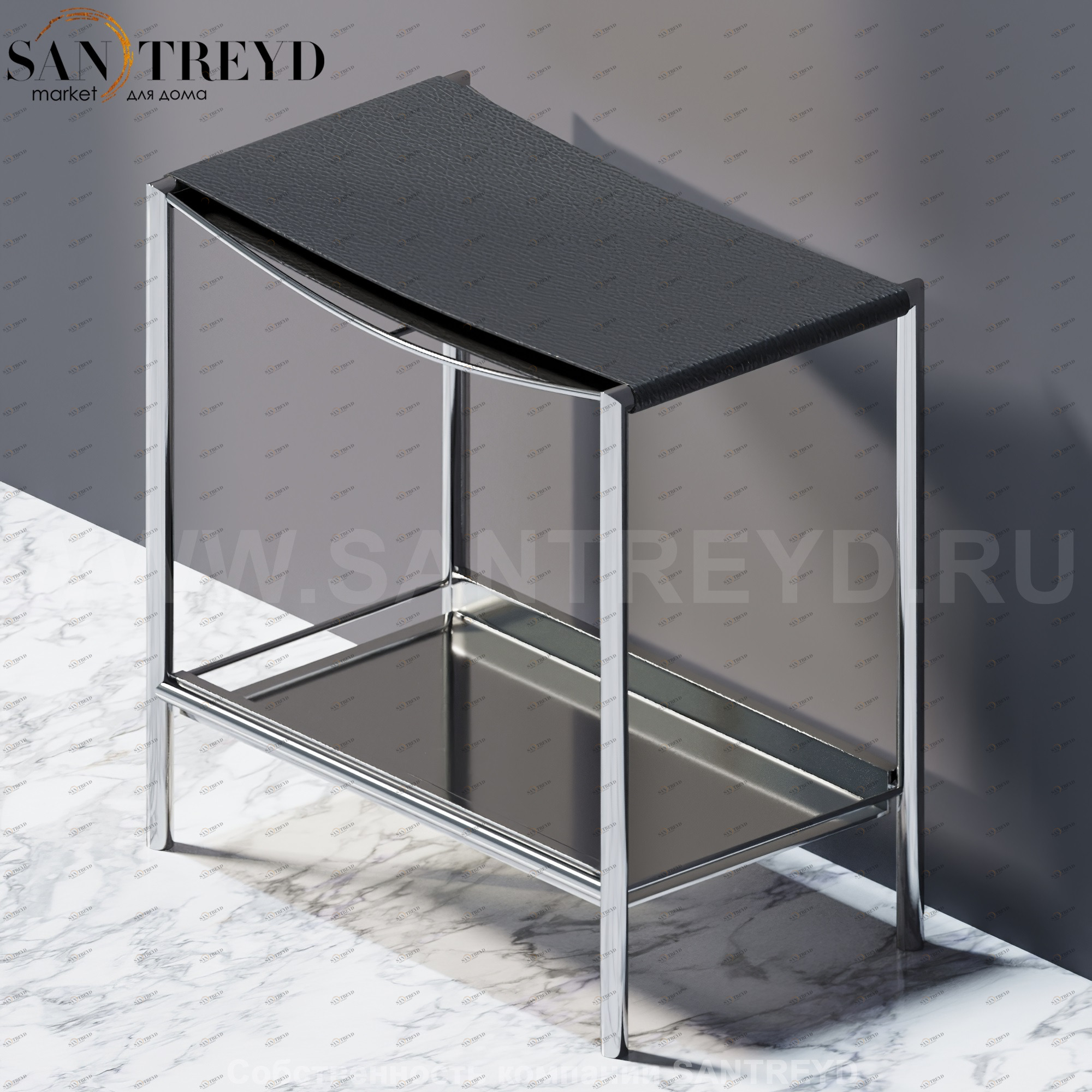 Agape O.L.C. Стул с сиденьем из черной кожи на хромированных ножках AOLC0827S Аксессуары OLC