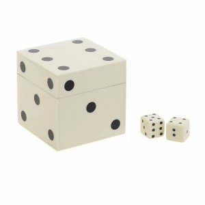 Статуэтка декоративная деревянная черно-белая "Игра Кубики" TO4ROOMS  303183 Белый;черный