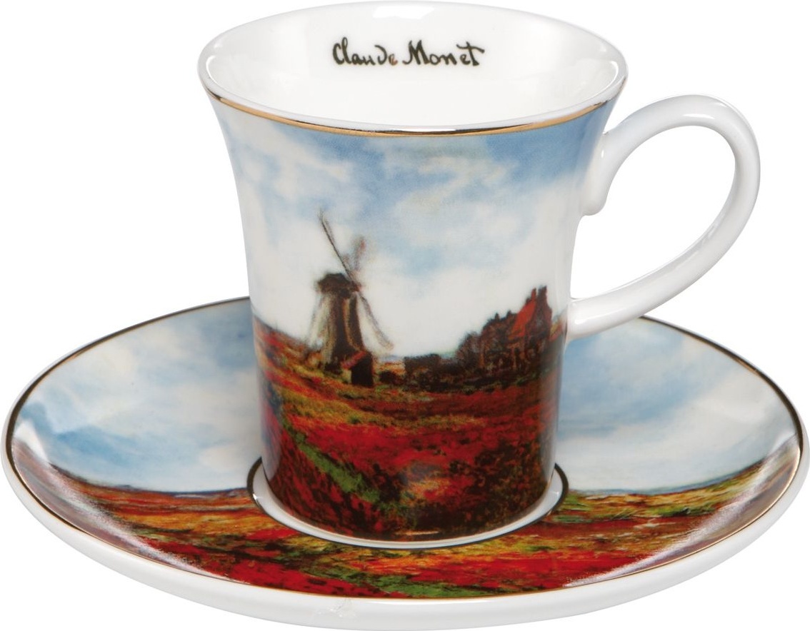 10638378 Goebel Чашка с блюдцем "Поле тюльпанов" 0.1 MONE Фарфор 