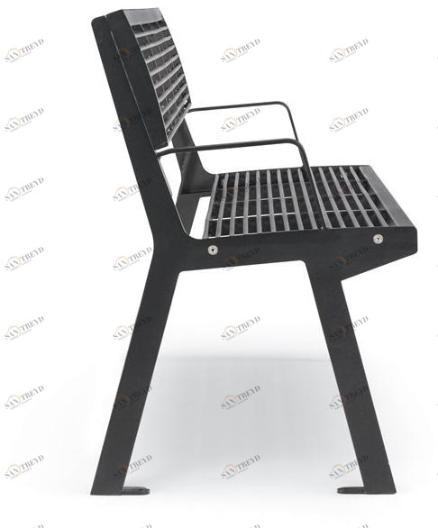 City Design Скамья стальная с подлокотниками со спинкой Noale Noale m