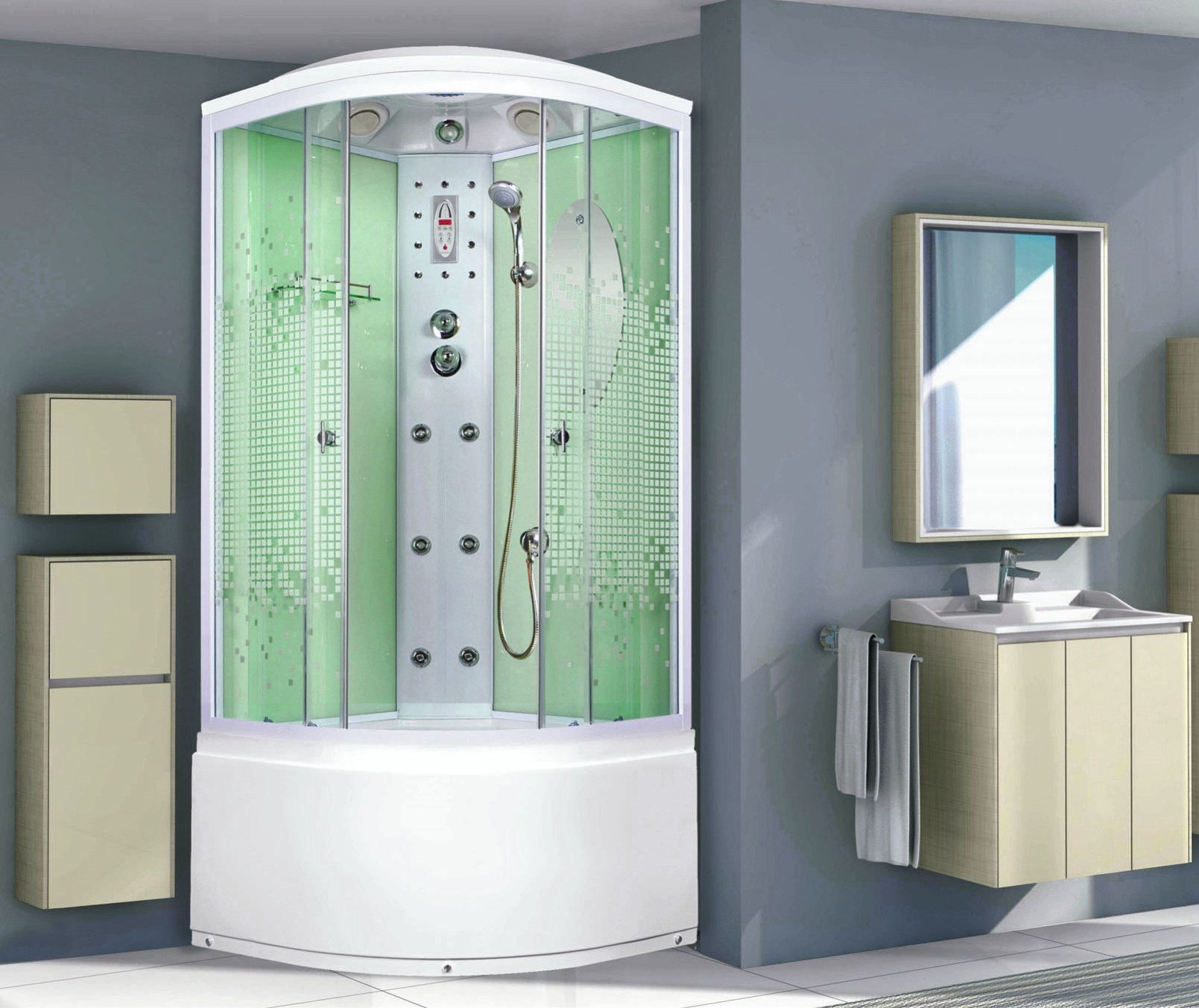 Душевая кабина NG-308-01N (900х900х2200) высокий поддон(48см) стекло МОЗАИКА Niagara Ultra 3080154N