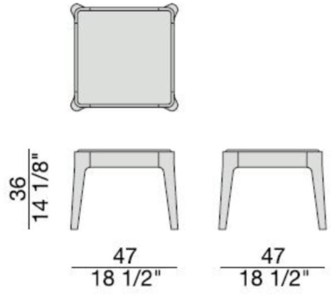 Porada Низкий квадратный журнальный столик из орехового дерева Iron sun-id-1456796 - Вид №2