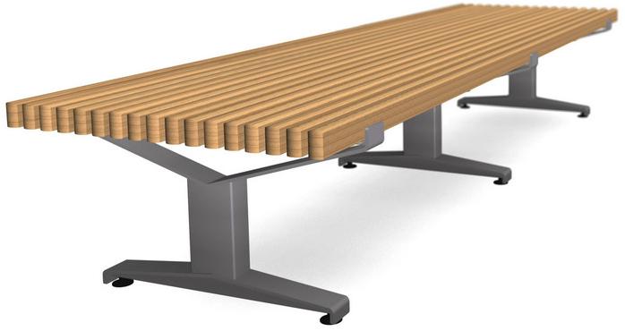 Nola Industrier Скамья из стали и дерева без спинки Luma sun-id-1364539 - Вид №2