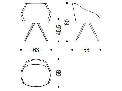 Кожаный мягкий стул с подлокотниками Riva 1920 ARM CHAIR METAL ARCH-00022450 - Вид №7