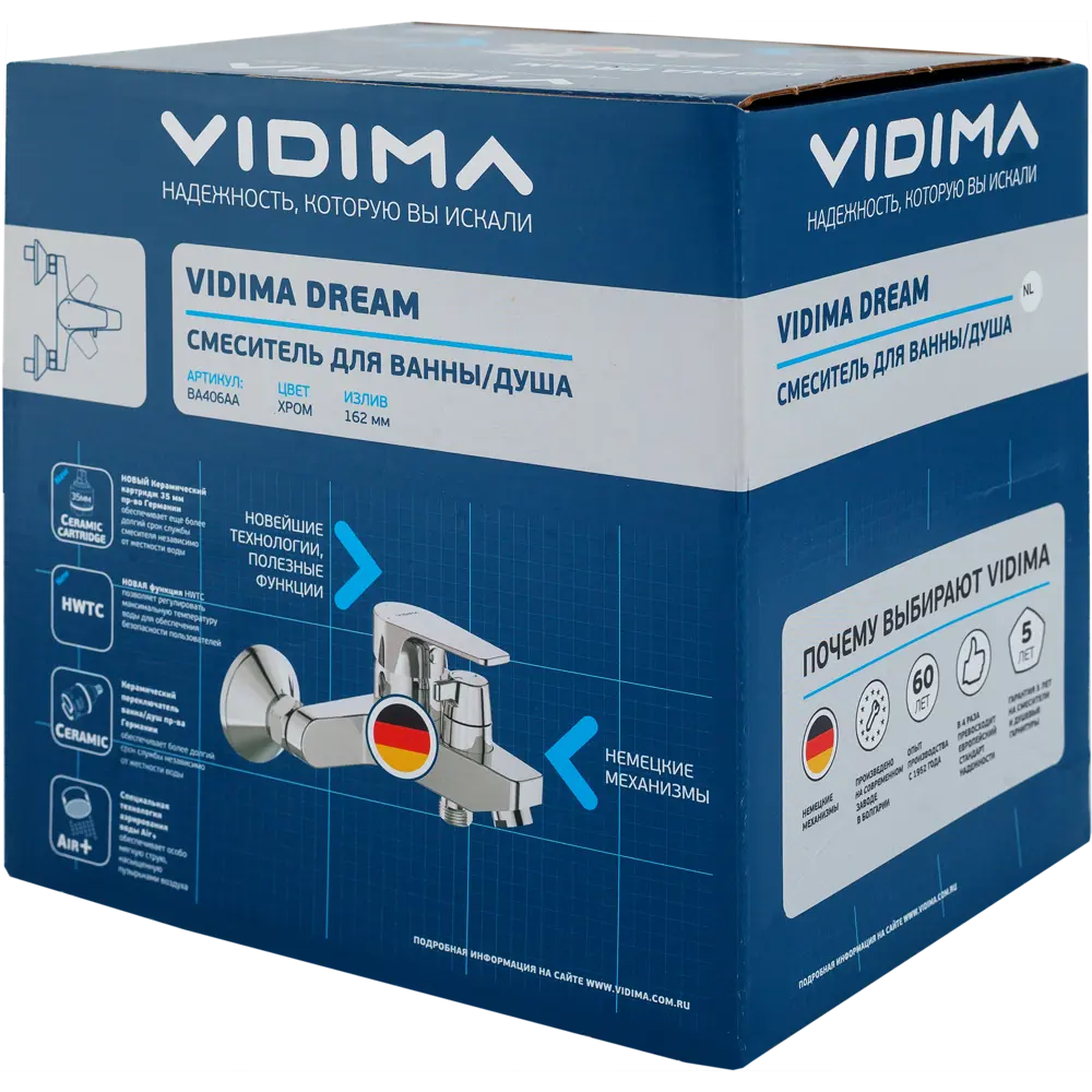 Смеситель для ванны и душа Vidima Dream BA406AA однорычажный цвет хром 82137896 STLM-2067749 - Вид №3