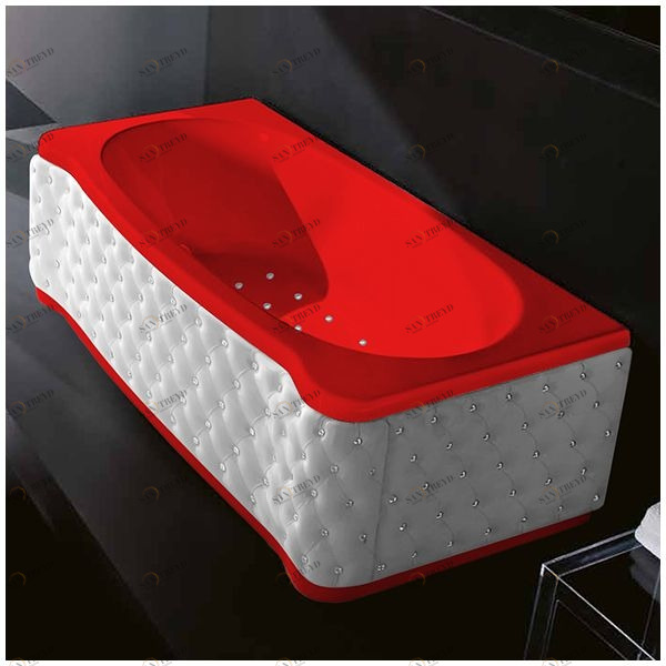 Ванна Gruppo treesse New Classic Young STA-V674C-SX-KBS-K красная с аэромассажем прямоугольная левая белая кожа кристаллы сваровски STAV674CSXKBSK