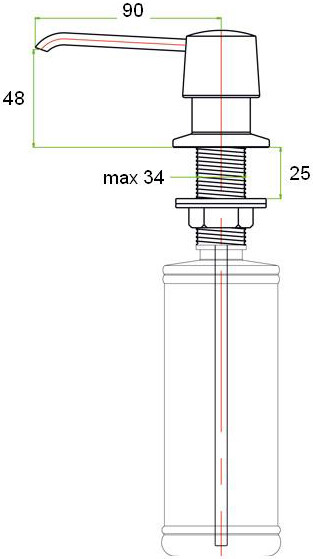 Встраиваемый дозатор ZorG Inox ZR-20 КВАРЦ для жидкого мыла, кварц - Вид №1