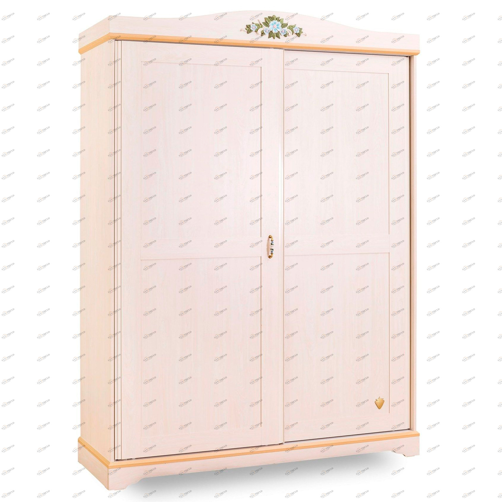 Шкаф-купе двухдверный беленый дуб Flora CILEK FLORA 00-3832626 Бежевый Santreyd