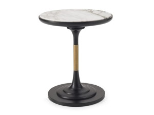Высокий круглый мраморный журнальный столик