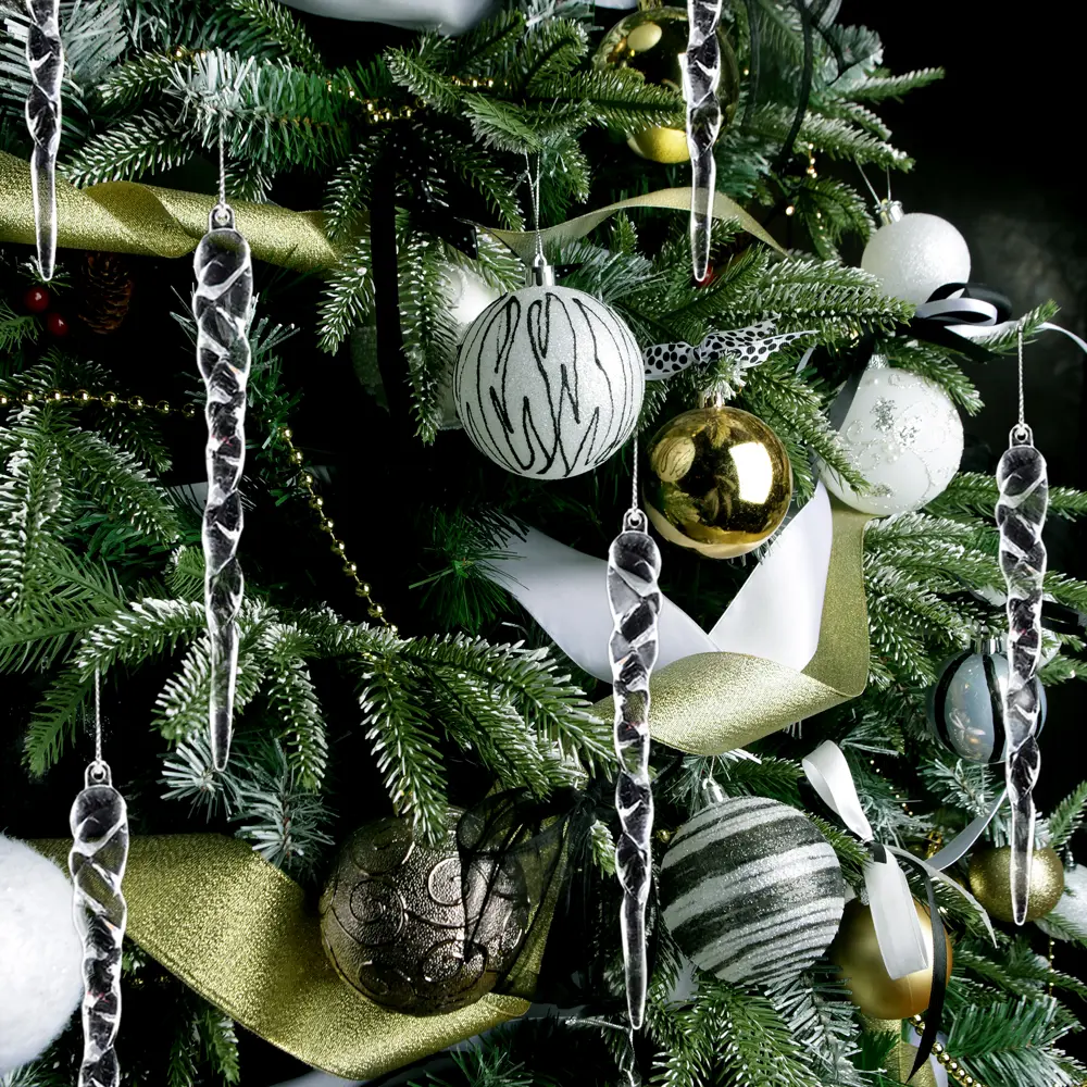 89381699 Украшение елочное Сосульки прозрачный 12 шт. STLM-1360593 Santreyd  - Вид №4