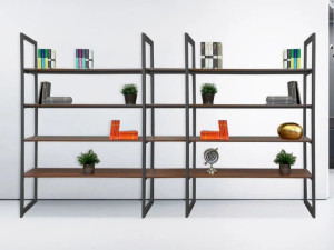 Самонесущий модульный офисный книжный шкаф из алюминия и дерева