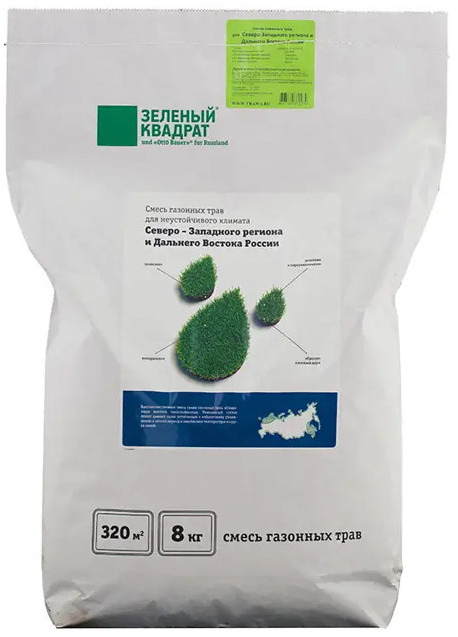 90093618 Семена для газона Зеленый квадрат 4607160332079 8 кг STLM-0107656
