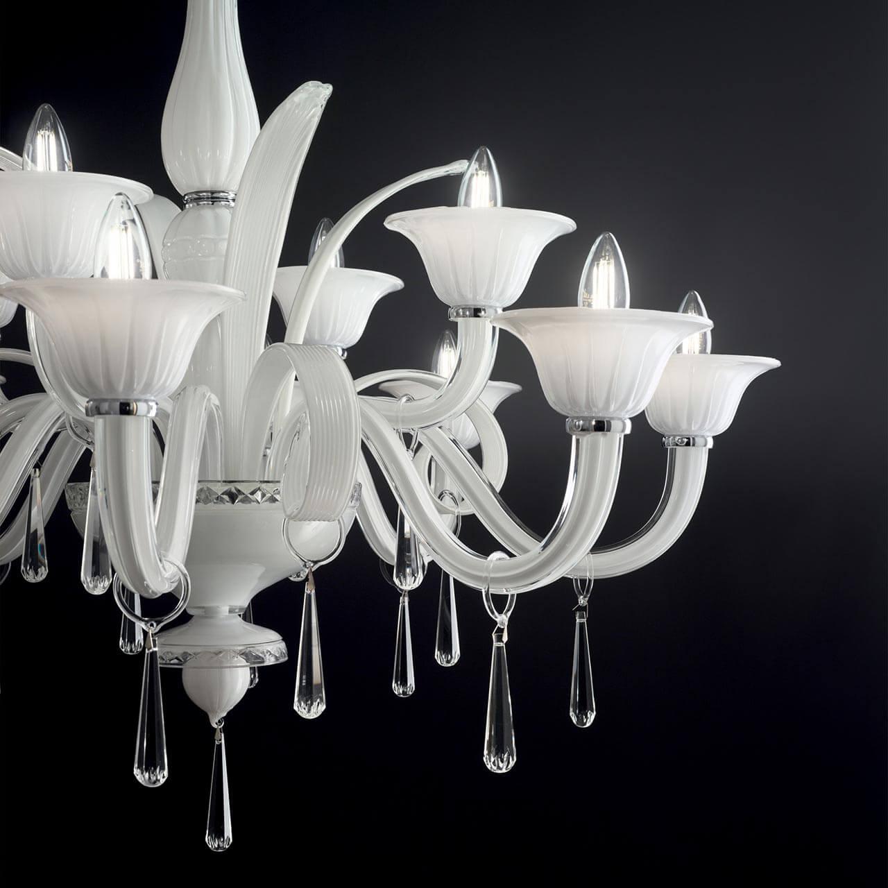 Подвесная люстра Ideal Lux Renoir SP12 Bianco IDEAL LUX ДИЗАЙНЕРСКИЕ, RENOIR 313632 Белый  - Вид №1