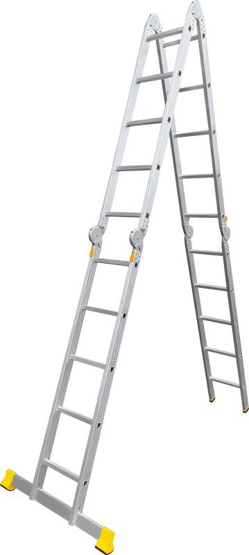 Алюминиевая четырехсекционная шарнирная универсальная лестница (трансформер) T 4155L