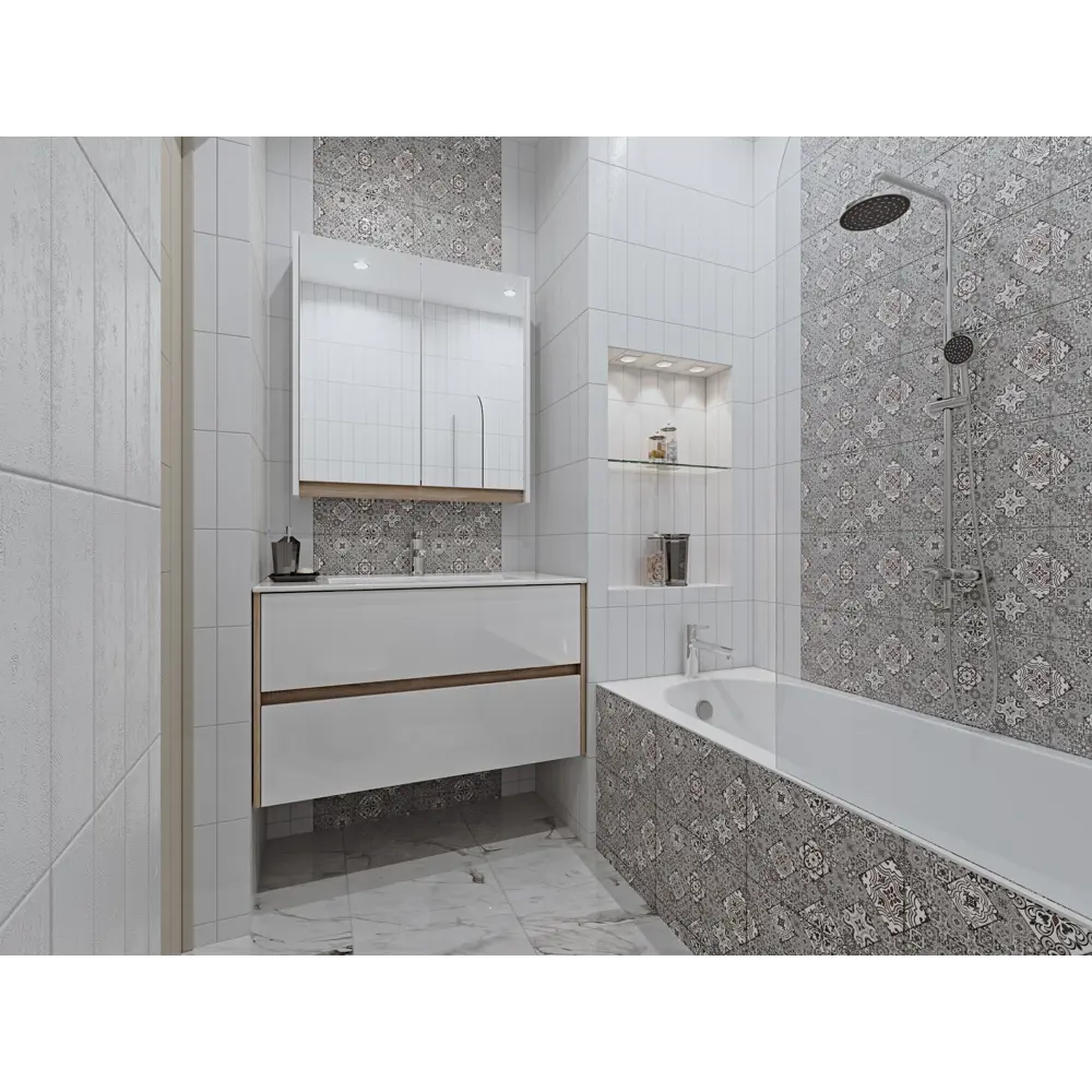 Плитка напольная Belani Marble 41.8x41.8 см 1.4 м² цвет белый STLM-2201098 - Вид №4