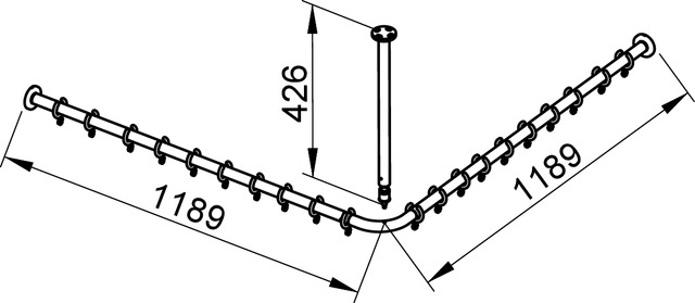 14939171200 Набор штанг для душевых занавесок KEUCO Plan - Вид №2