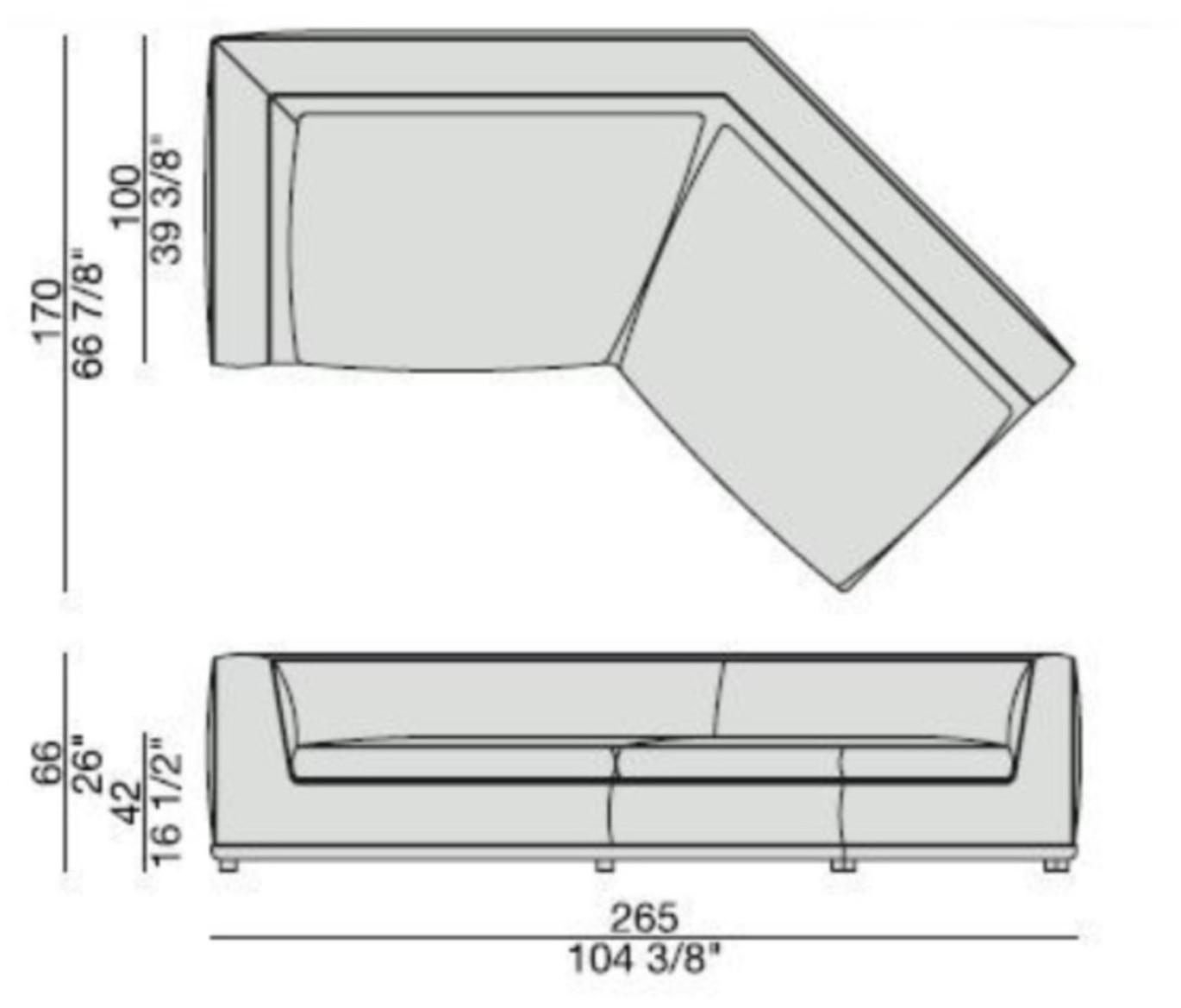 Porada Кожаный диван с шезлонгом Iron sun-id-1465994 - Вид №6