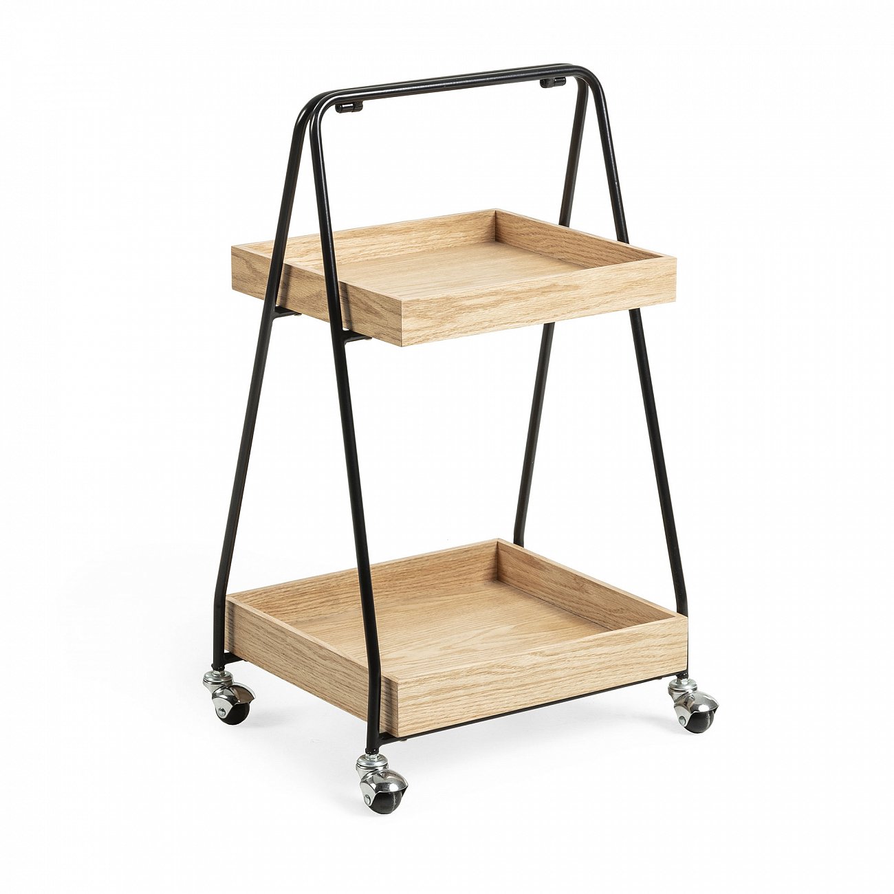 Столик сервировочный на колесиках с двумя полками 49 см Fortune CC0758E01 от La Forma LA FORMA  298468 Коричневый  - Вид №3