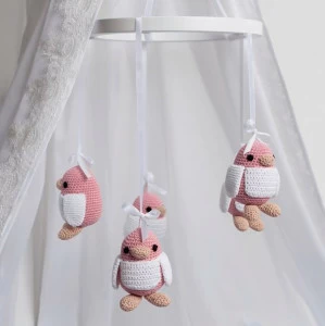 Мобиль на кроватку "Птички" ELLIPSE  351689 Розовый