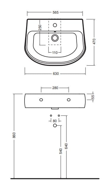 Керамическая раковина Axa Avani ARCH-00123314 - Вид №3