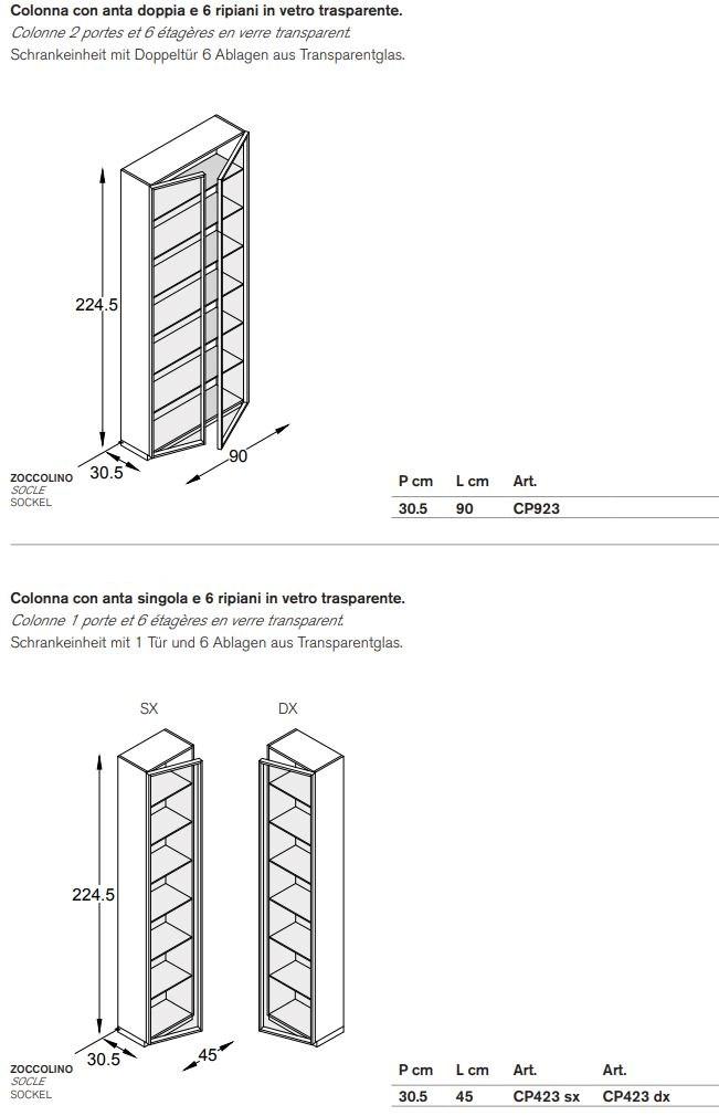 ARTELINEA Отдельно стоящая тумба для ванной со стеклянными дверцами sun-id-1440887 - Вид №1