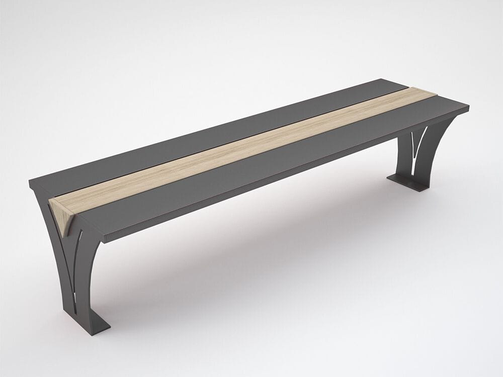 Стальная и деревянная скамья без спинки CITYSì Viktor ARCH-00048494 - Вид №4