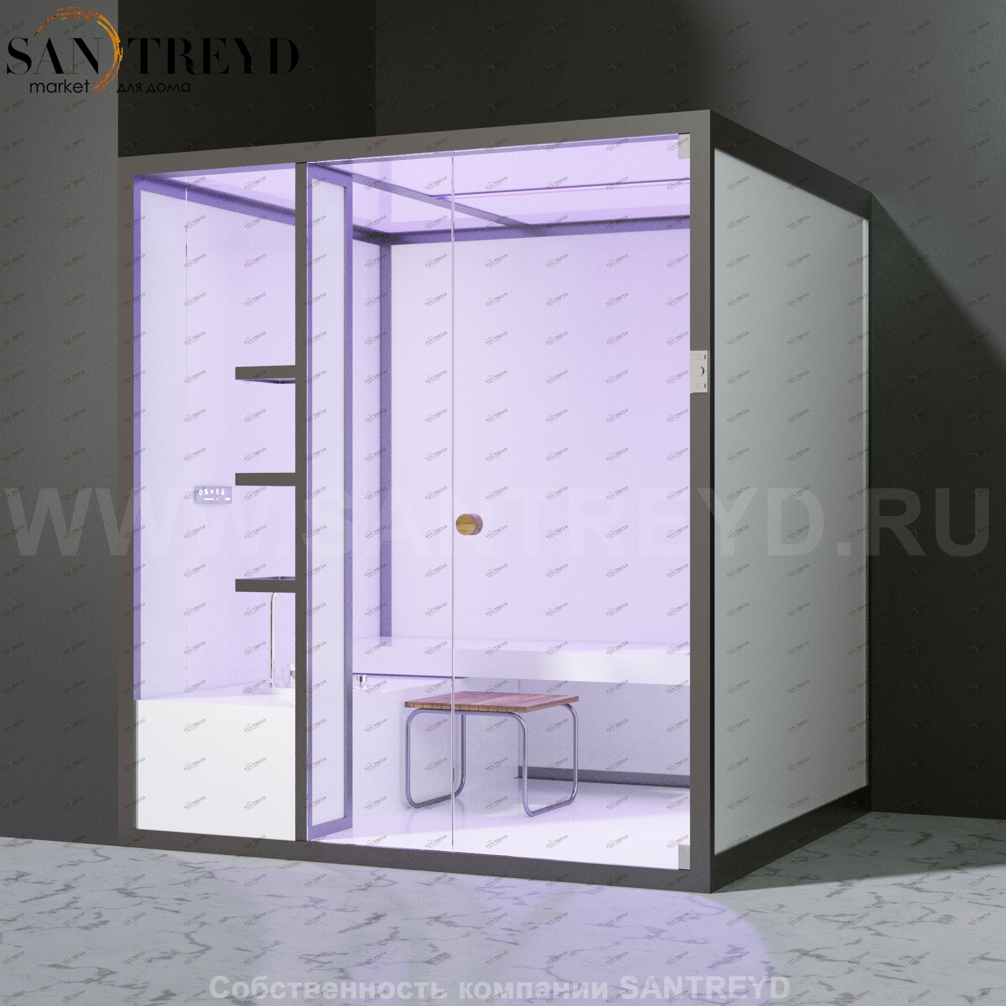 Effegibi BODYLOVE H BL30050003 Хаммам. Установка: в левый угол. Мощность: 7 кВт макс. Размеры: длина 200 см, ширина 176 см. Отделка: без отделки.