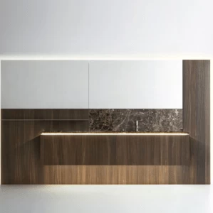 Комбинация ванной комнаты P106 в отделке NEXT 110 Marmo Emperador/Rovere Termocotto MILLDUE PURO