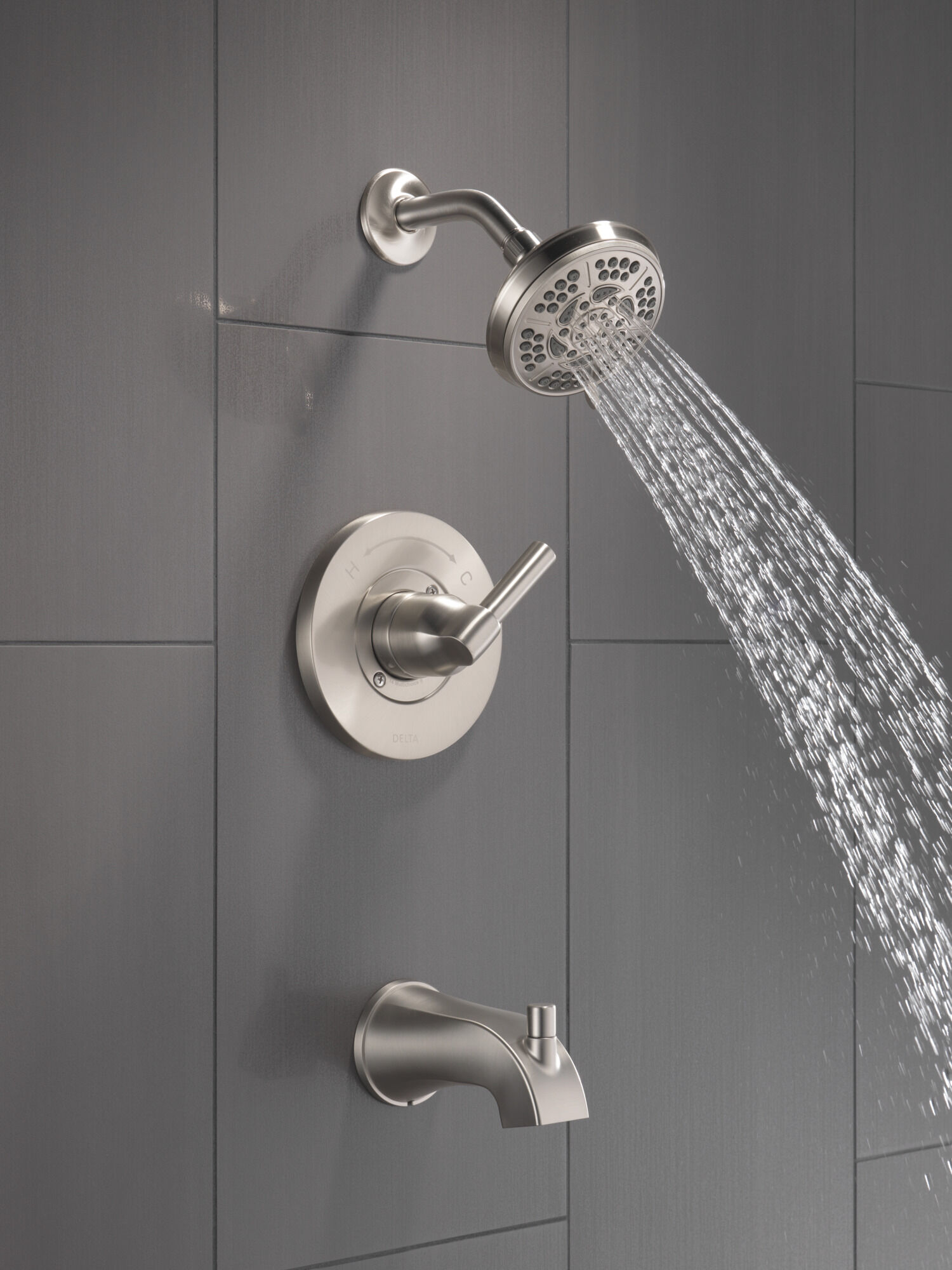 144891-SP Для ванны и душа Monitor® серии 14 Delta Faucet Becker Матовый никель Spotshield  - Вид №4