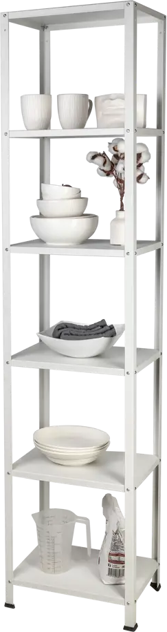 91705447 Стеллаж металлический Veranda Жираф XXL 40x183x27 см нагрузка до 20 кг оцинкованная сталь цвет белый STLM-1091024
