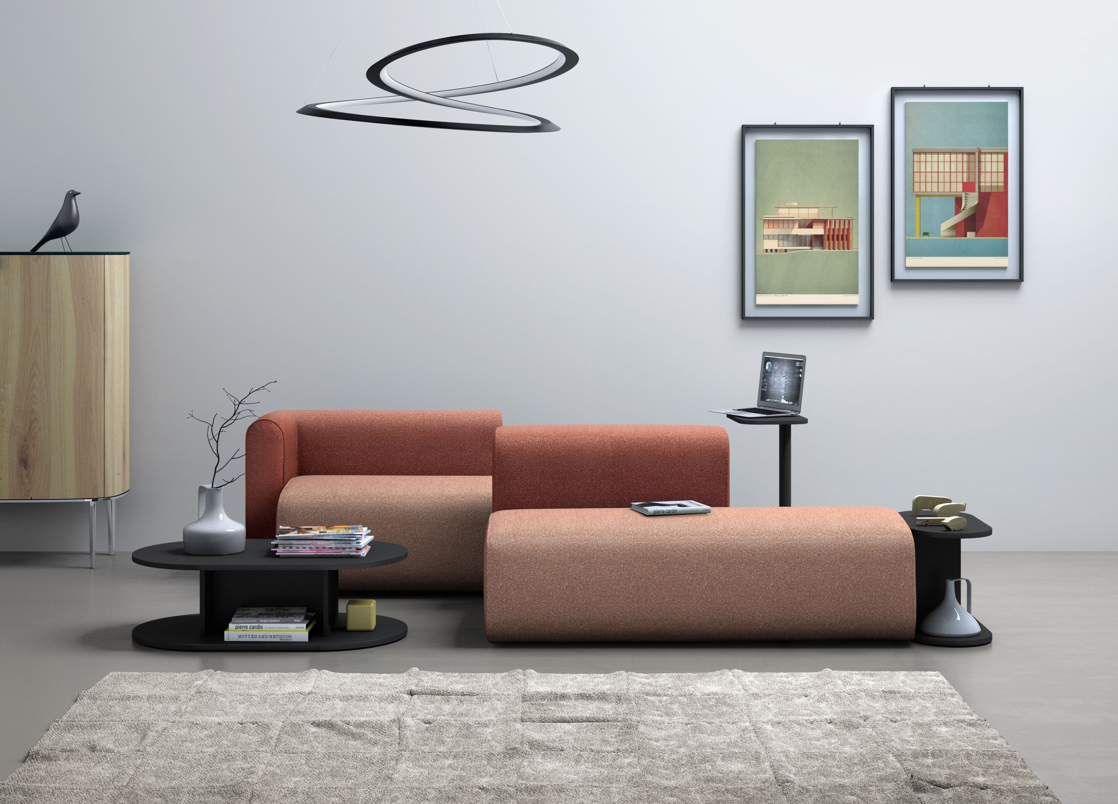 Ткань мягкая модульная скамья для контракта Leyform Noà ARCH-00017966 - Вид №1